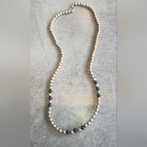 Sterling Silver Black Beaded Necklace